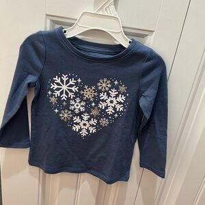Jumping Beans Navy Snowflake Long Sleeve Tee